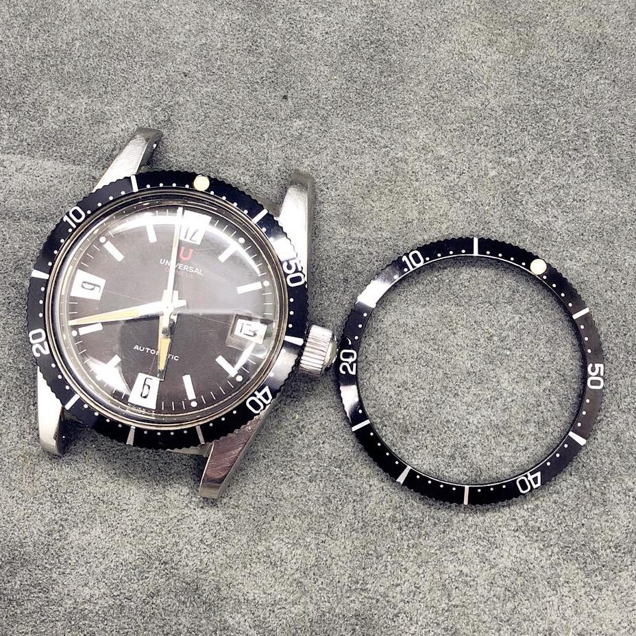 Bezel for Technos Sky Diver UG Polerouter Space Compax Diver Watch Clockwise