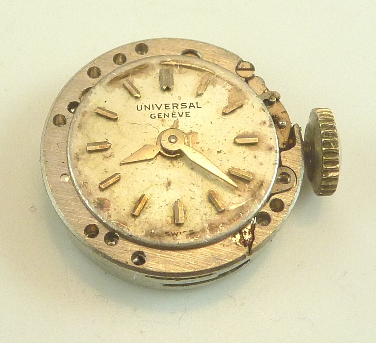 Universal Geneve 600 Wrist Watch Movement – Good Balance – Parts / Repair
