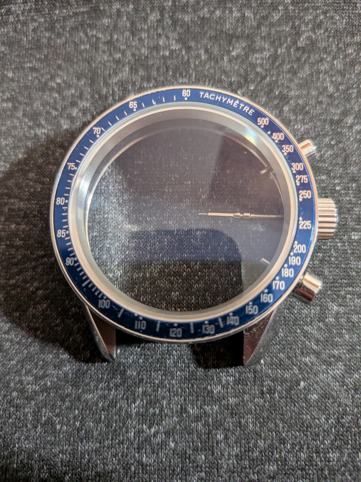Aftermarket Watch Case for Omega Speedmaster with blue bezel