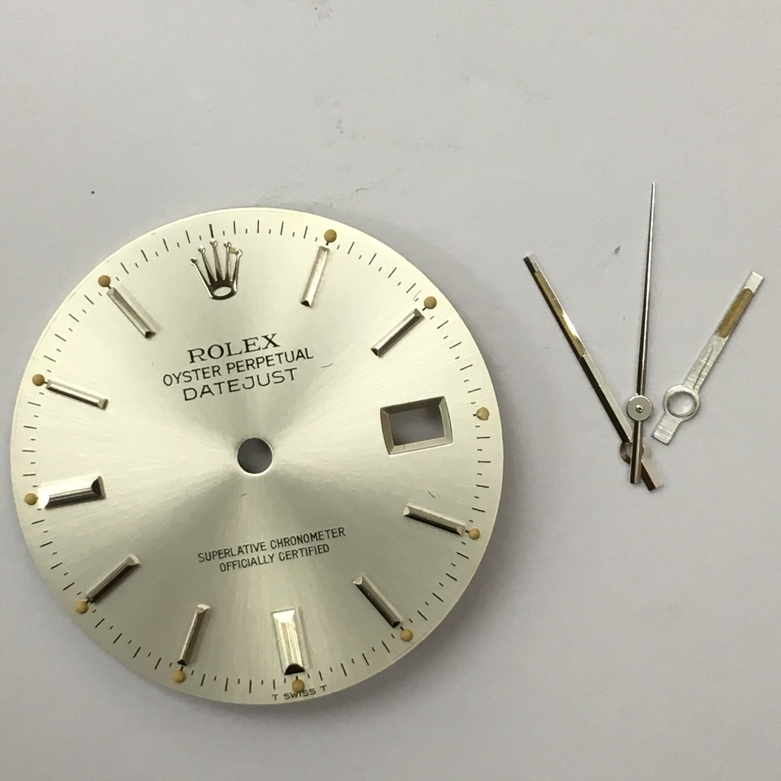 Rolex Gent’s dial Oyster Perpetual DATE JUST SILVER/GREY & Hands factory finish