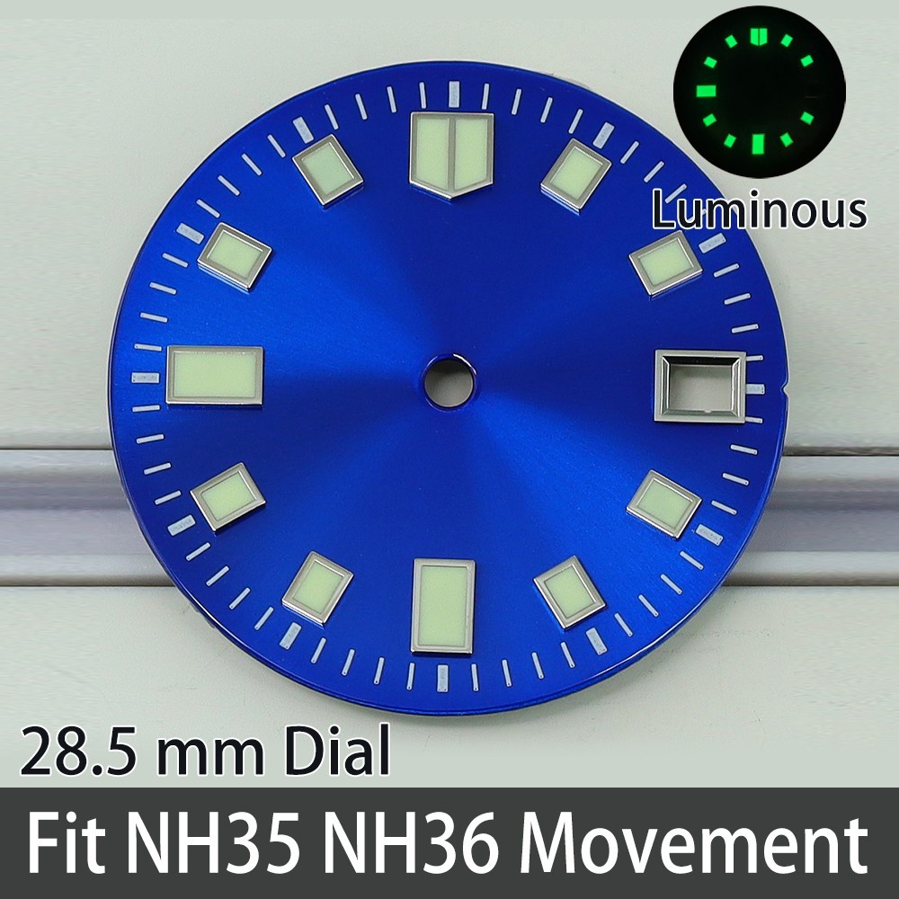 28.5mm 3C Luminous Watch Dial Turtle Mod For Seiko NH35 NH36 Movement