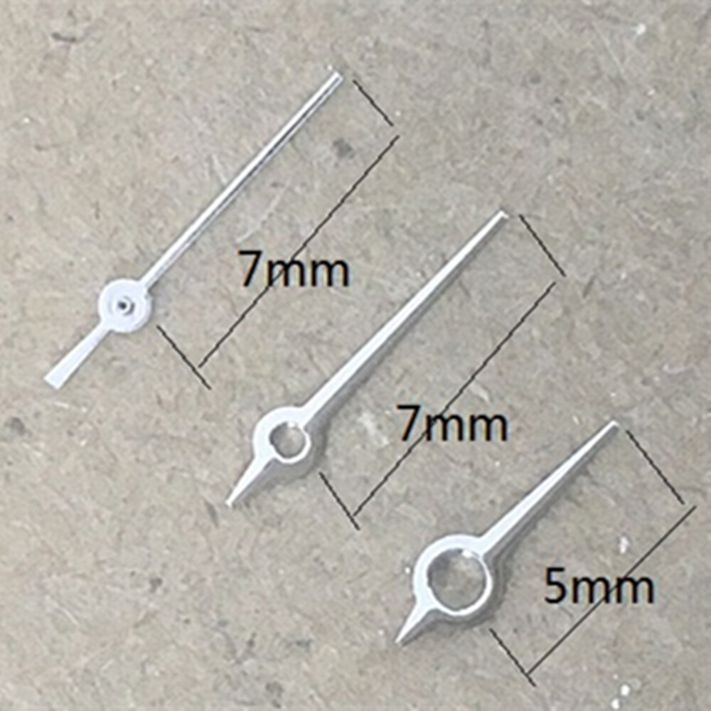 7mm Polished Silver No Lume Watch Hands for Epson TMI VJ12 Quartz Movement