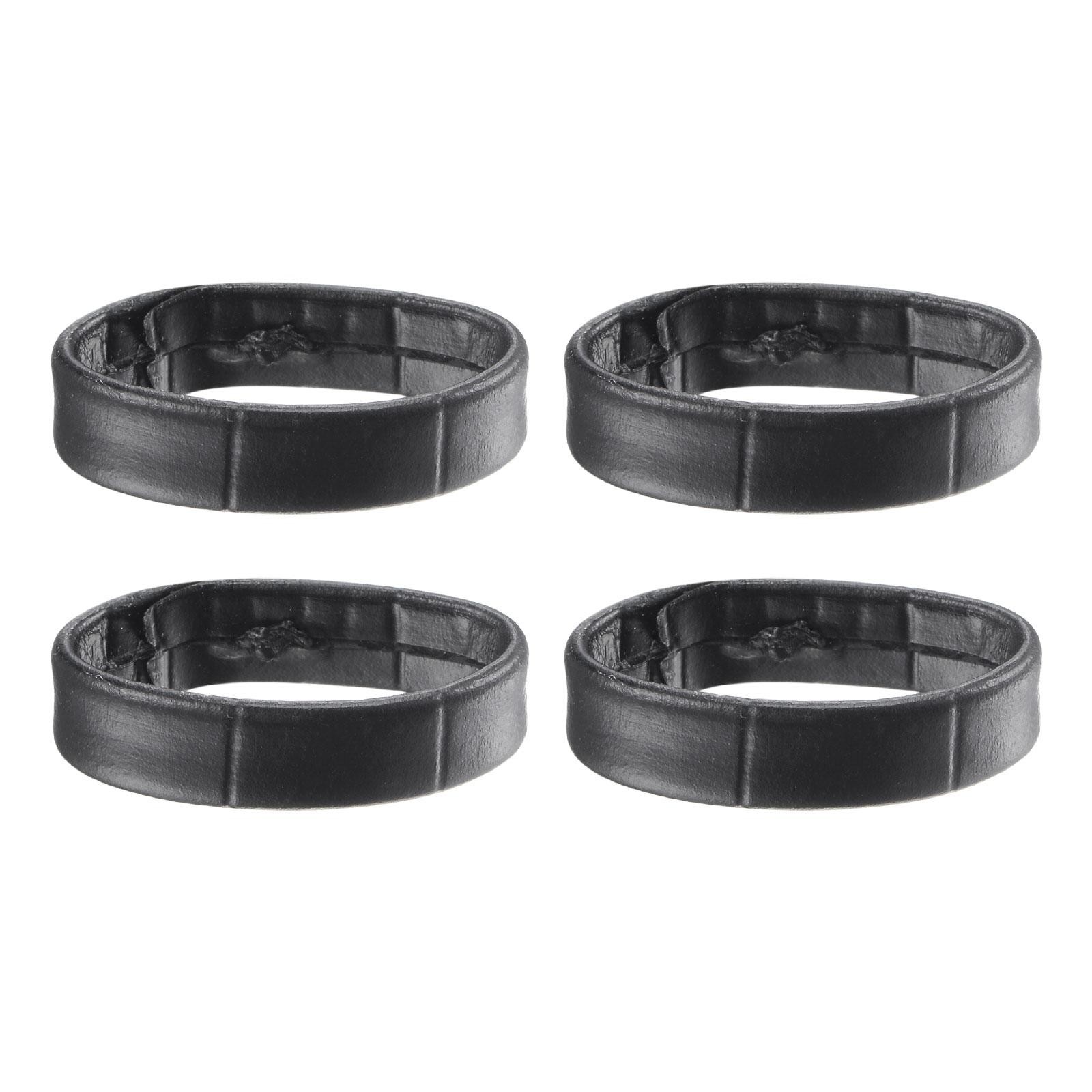 4 Pcs PU Leather Loops Retaining Ring for 20mm Width Watch Band, Black