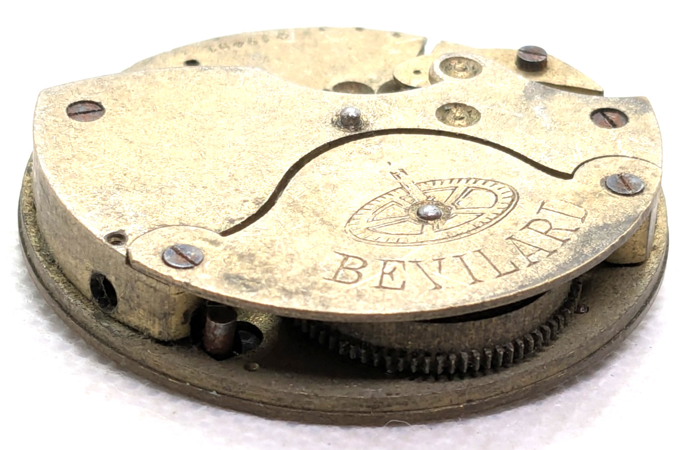 Vintage Bevilard Pocket Watch Mechanical Movement Swiss Gilt Finish 40 mm 12491