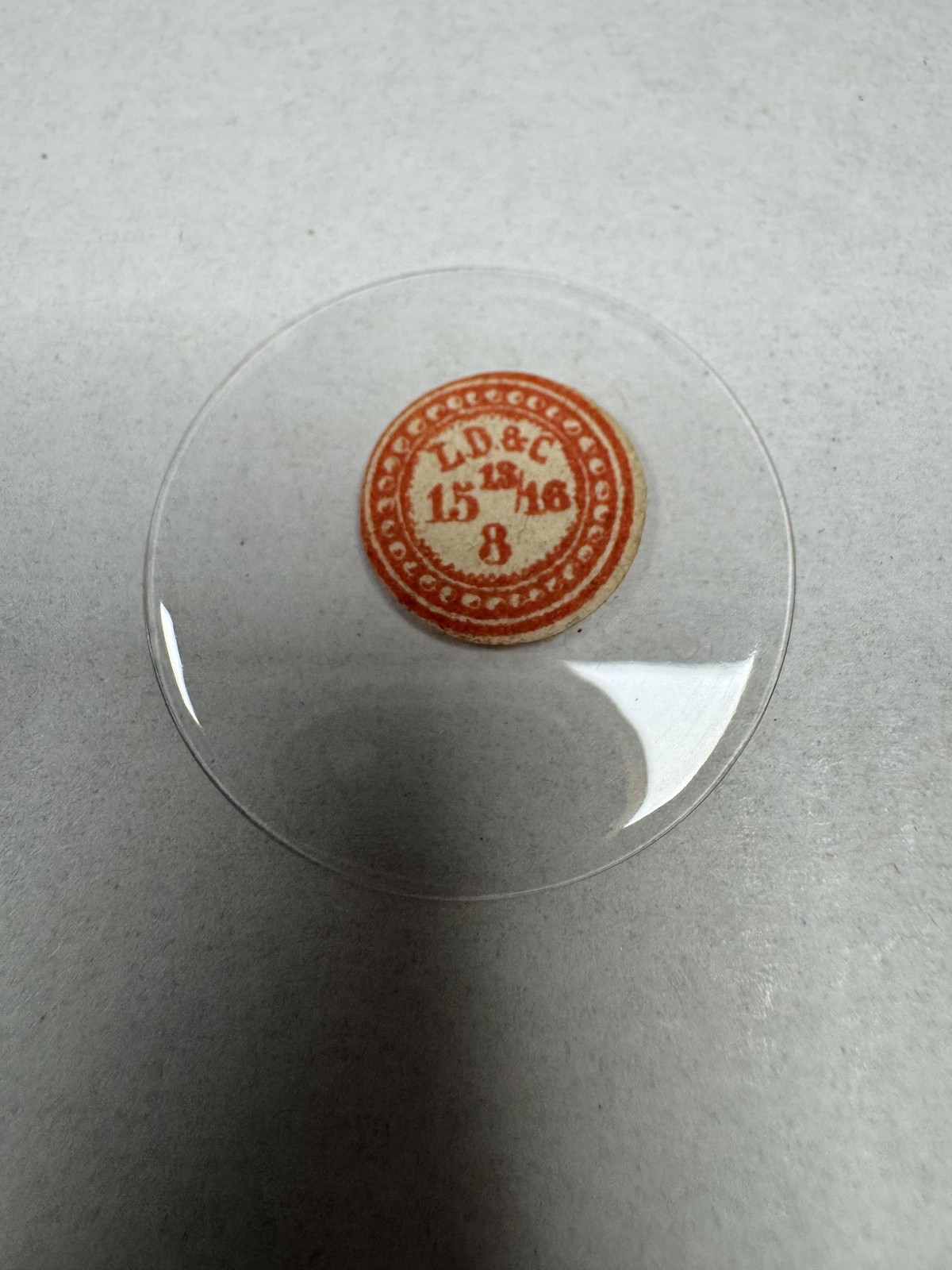 Vintage LD & C Round Glass Pocket Watch Crystal 15 13/16 8 35.80mm