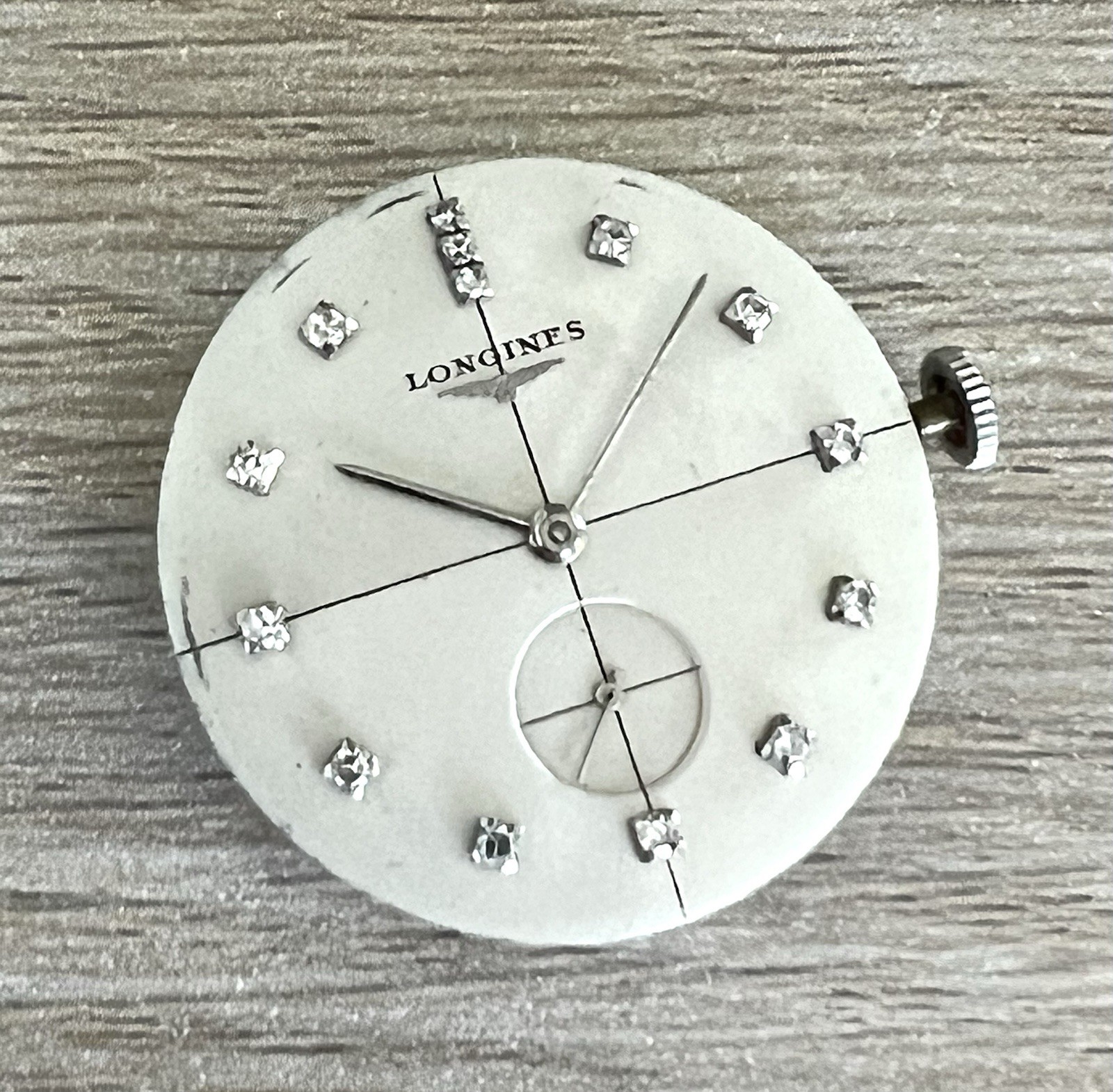VINTAGE LONGINES DIAMOND DIAL w/ CALIBER 23Z WATCH MOVEMENT – GOOD BALANCE