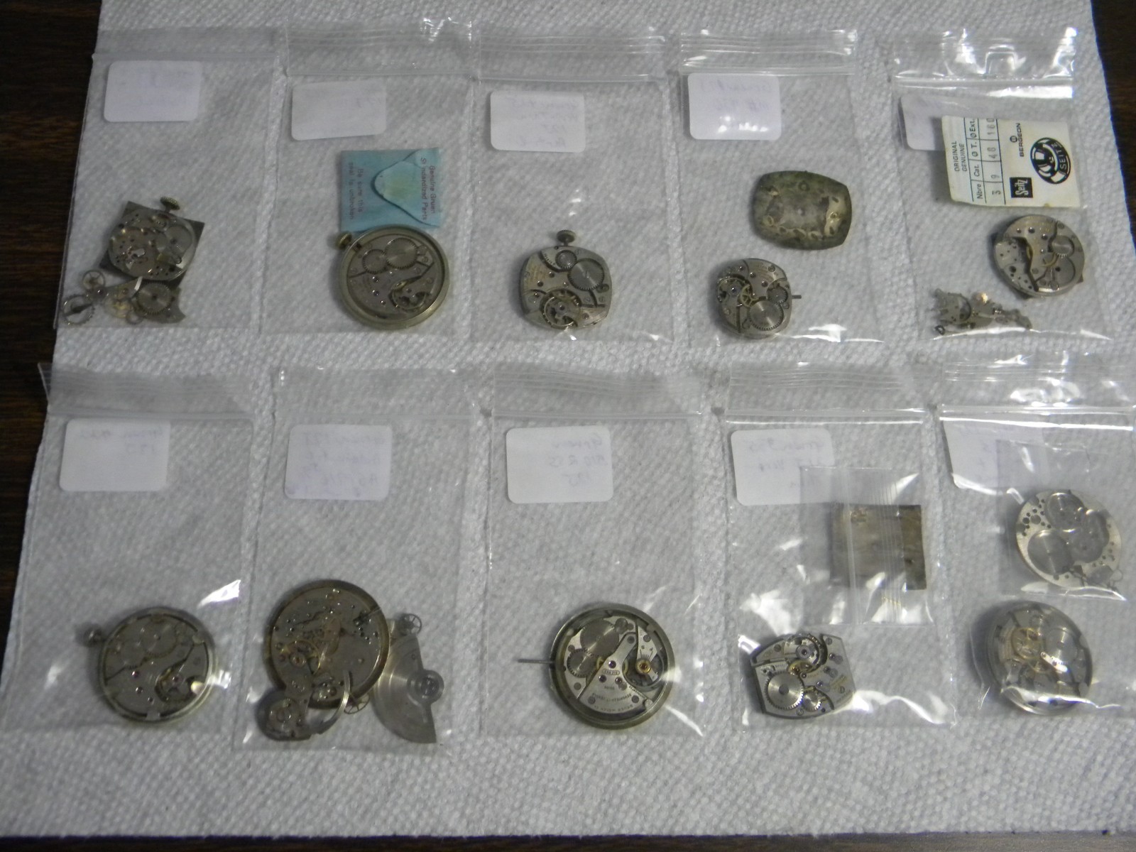 Gruen Lot 15J to 21J Wrist Watch Movements to Repair or for Parts Qty 10 Each