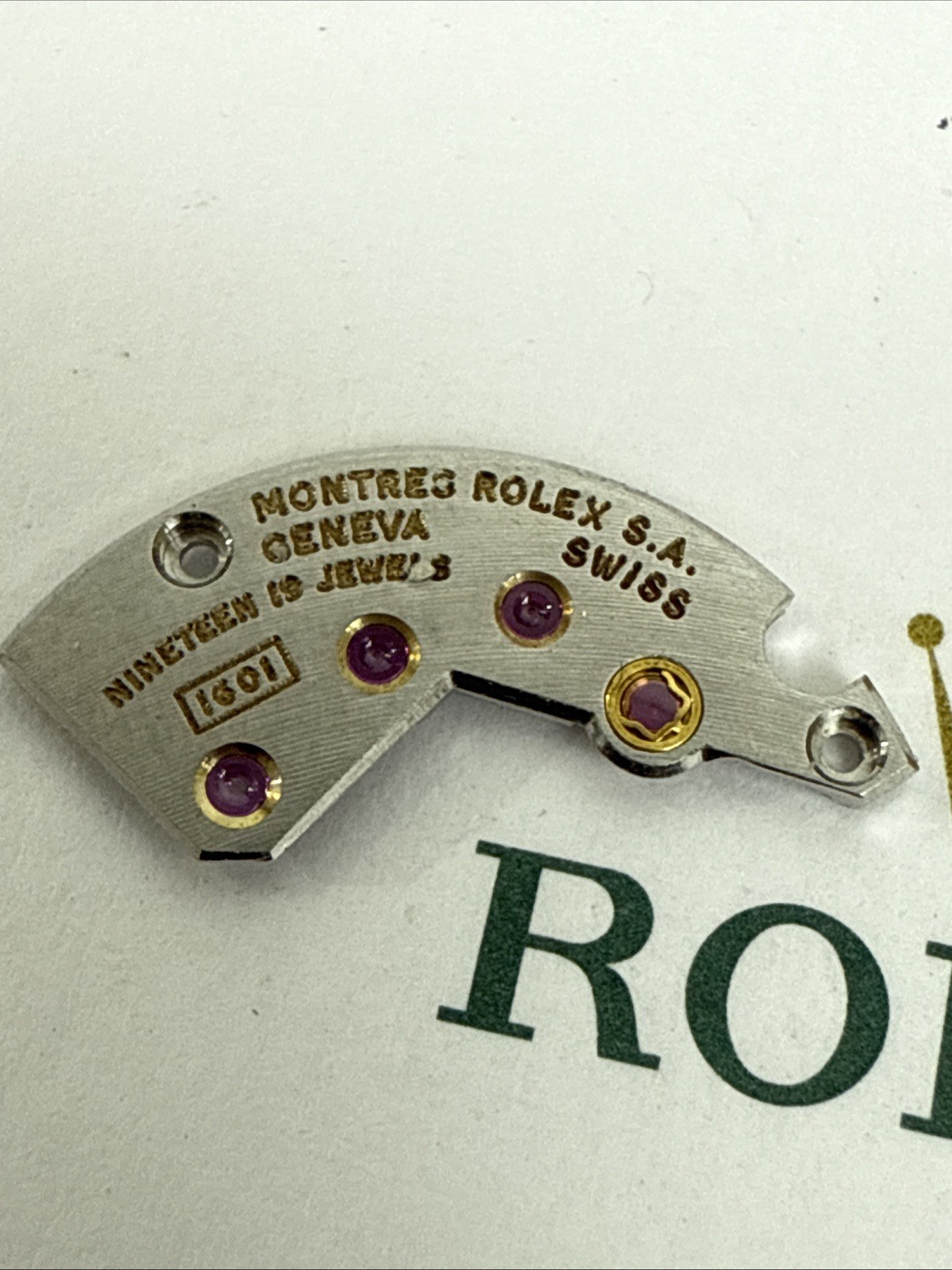 GENUINE Authentic Rolex 1601 1886 Train Wheel Bridge Complete Perfect Condition