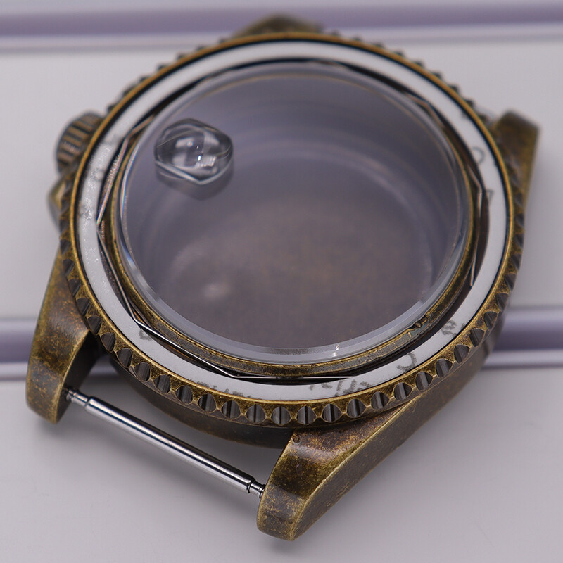 A-level 40mm Retro Bronze Watch Cases Stainless Steel For Seiko nh35 36 Movement