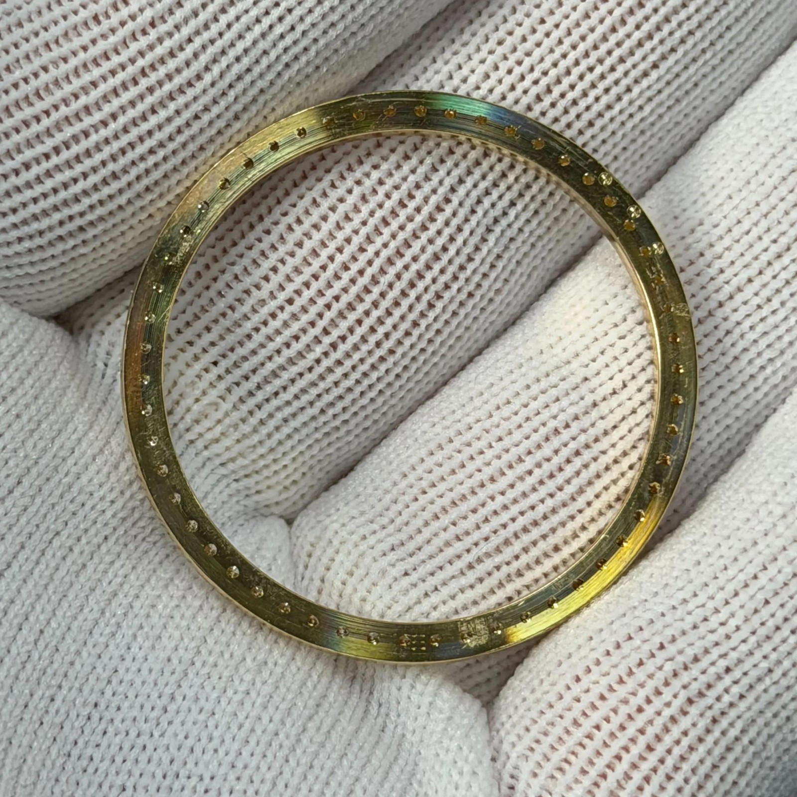 Custom 36mm 14K Yellow Gold 1 Ct Diamond Bezel For Datejust Model.