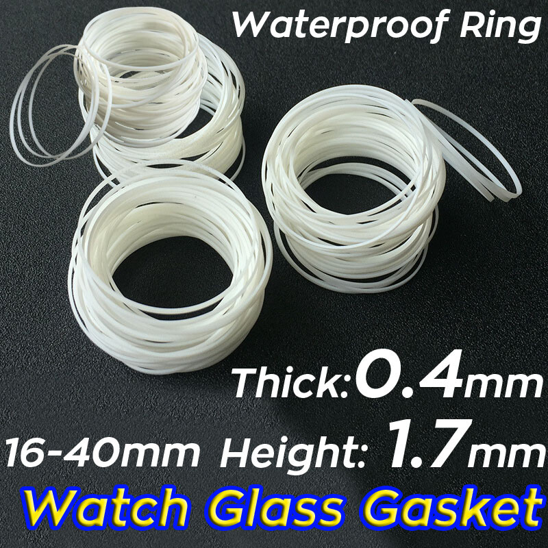 16mm-40mm White Watch Crystal Gasket Glass Sealing Ring Front Watch Cover O-Ring