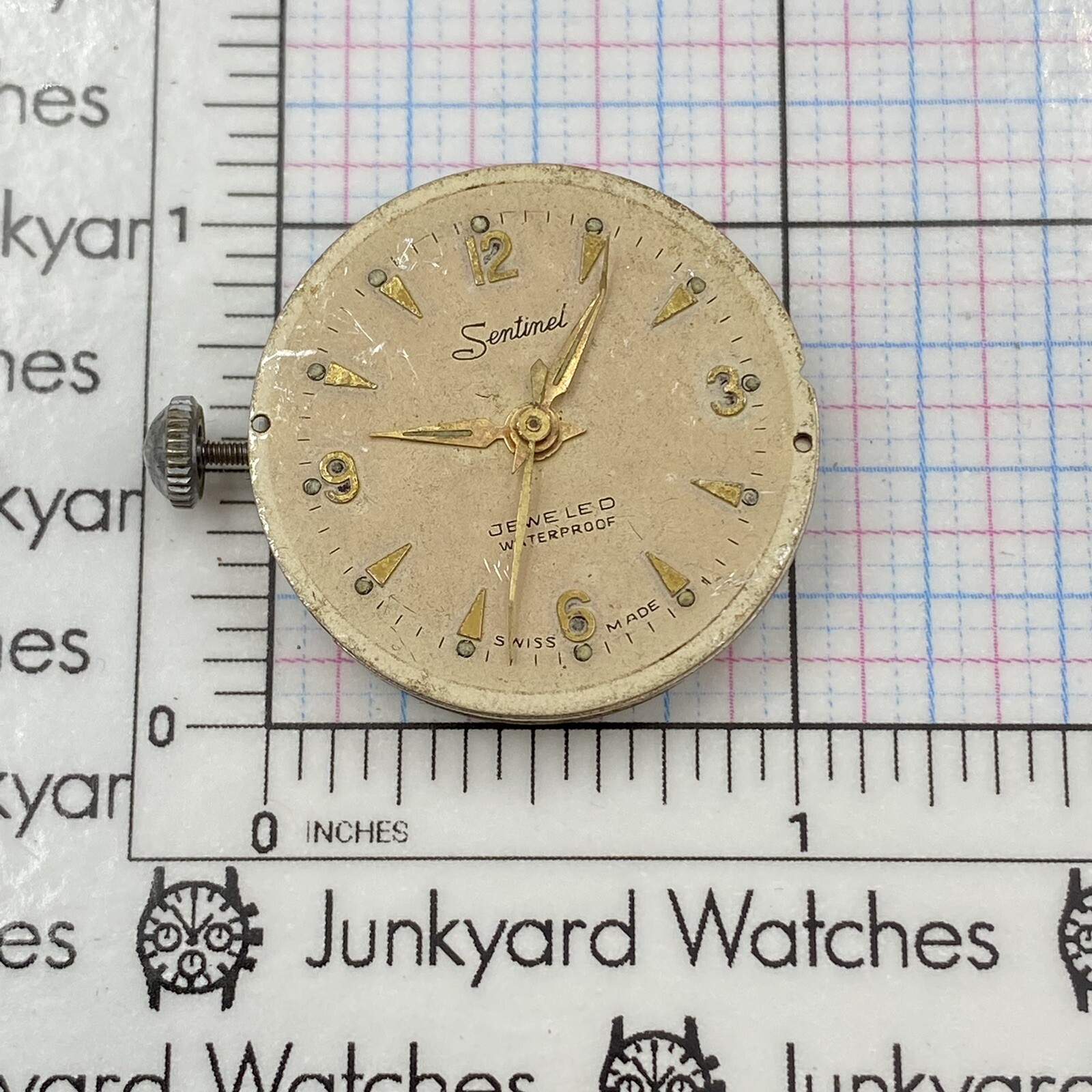 Vintage Sentinel Ingraham Watch Movement Repairs Parts Spares Watchmaker 1 Jewel