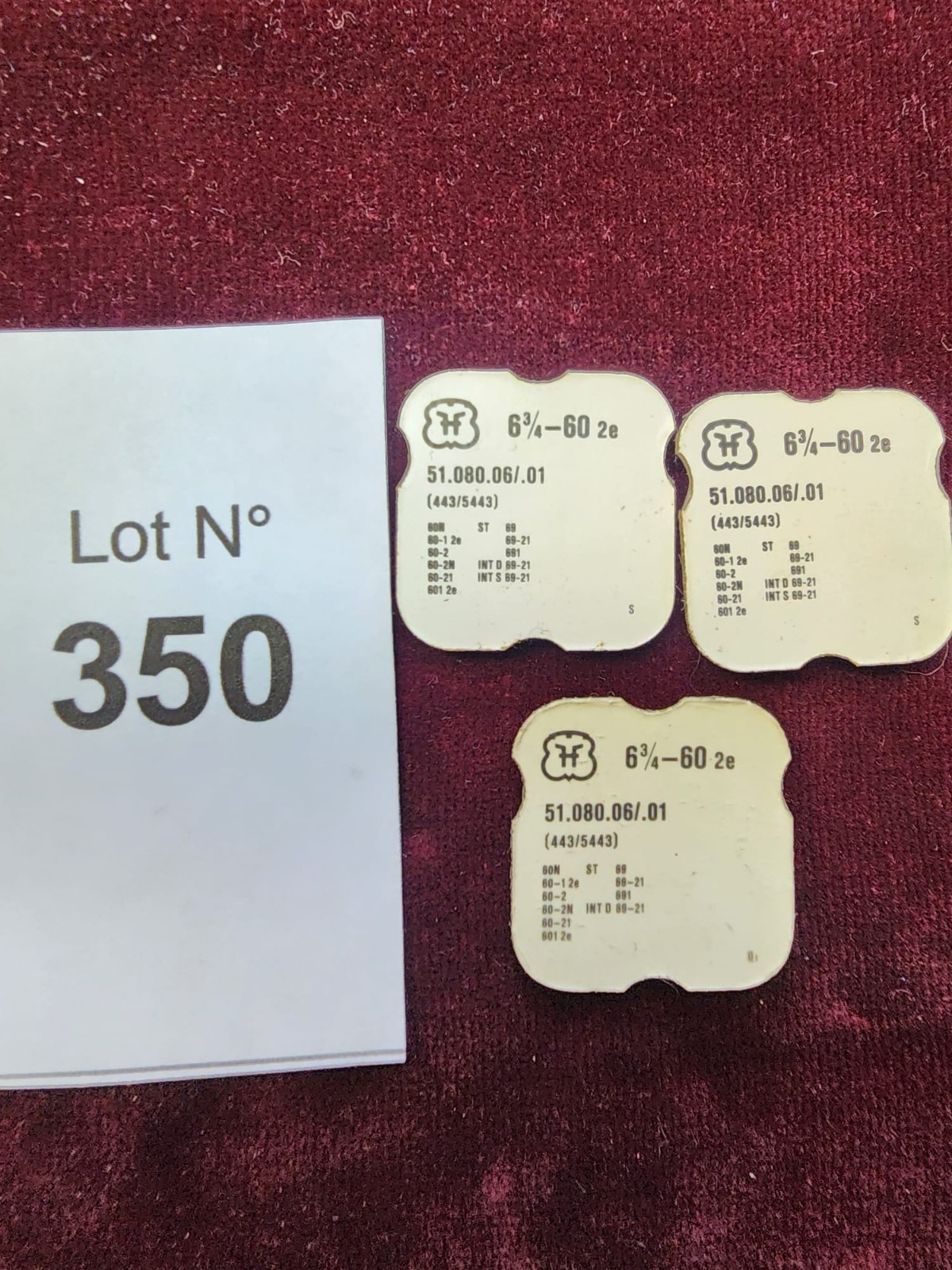 Vintage H 6¾–60 2e Swiss Watch Parts #51.080.06/.01 (443/5443) – Lot of 3 Packet