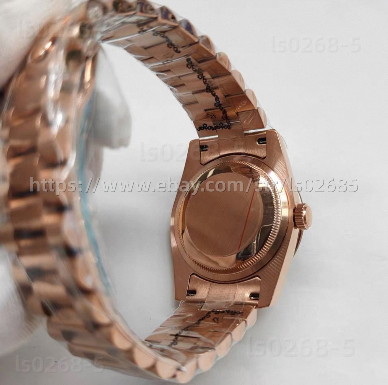 36mm Stainless Steel Rose Gold Watch Case Diamond Bezel+Bracelet Set NH35