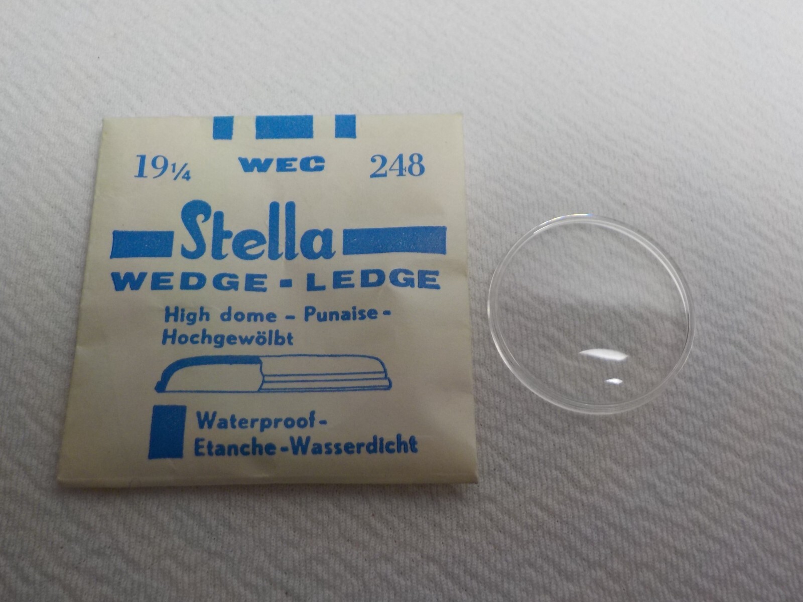 STELLA ROUND WATCH CRYSTAL WATCHMAKER REPLACEMENT PART 248 19 1/4 WEC #181