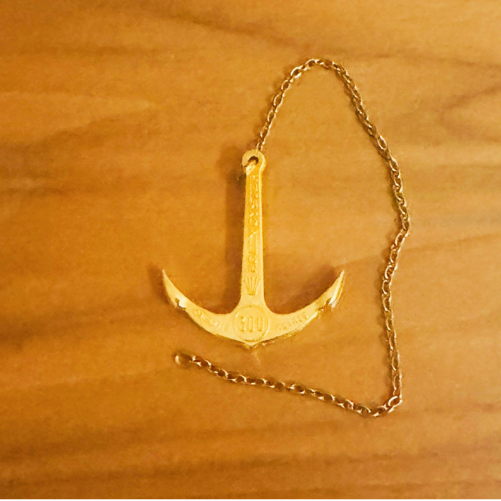 Vintage ROLEX Submariner Gold Tone Anchor 300M 1000FT w/Chain Rare Accessory