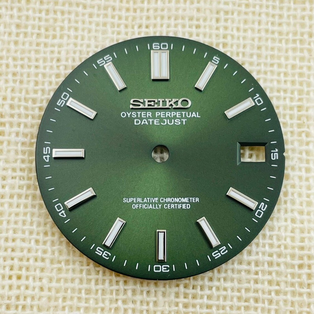 28.5mm Watch Dial Blue Green Luminous For Seiko NH35 NH36 Movement Diary Dials