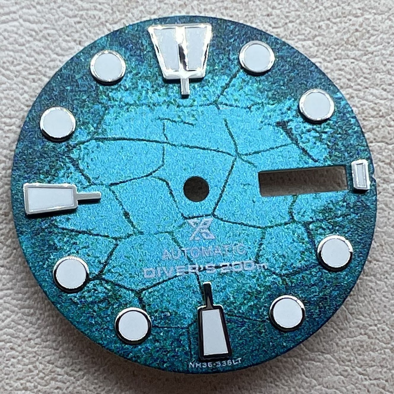 Blue Green Luminous Diving Watch Dial 28.5mm for Movement Sk NH35 NH36 Modified