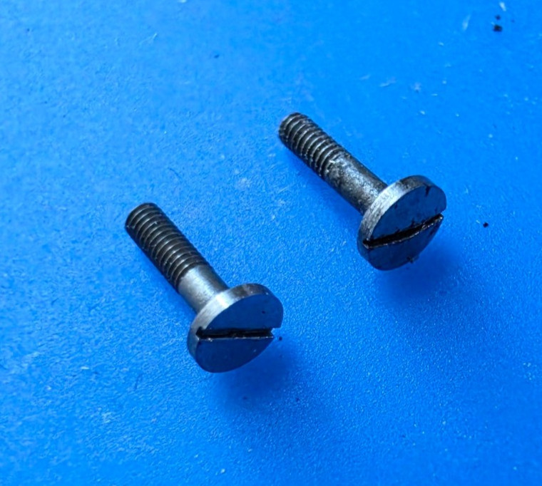 VINTAGE 2 PC CASE SCREWS FOR 16 SIZE HAMILTON 992B POCKET WATCH