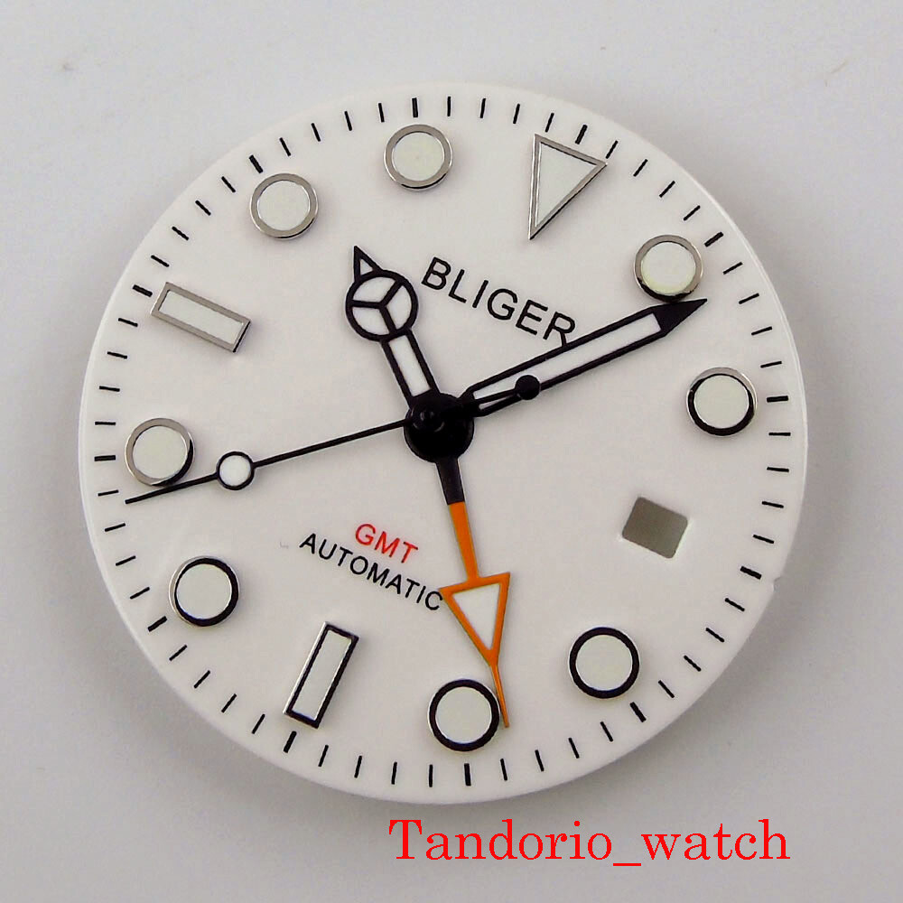 Sterile Watch Dial Hands Fit GMT mingzhu 3804 Automatic Movement Luminous Marks