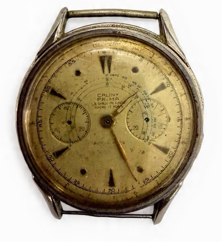 LANDERON 48 movement chronograph Cauny Prima for spare part steering wheel bad
