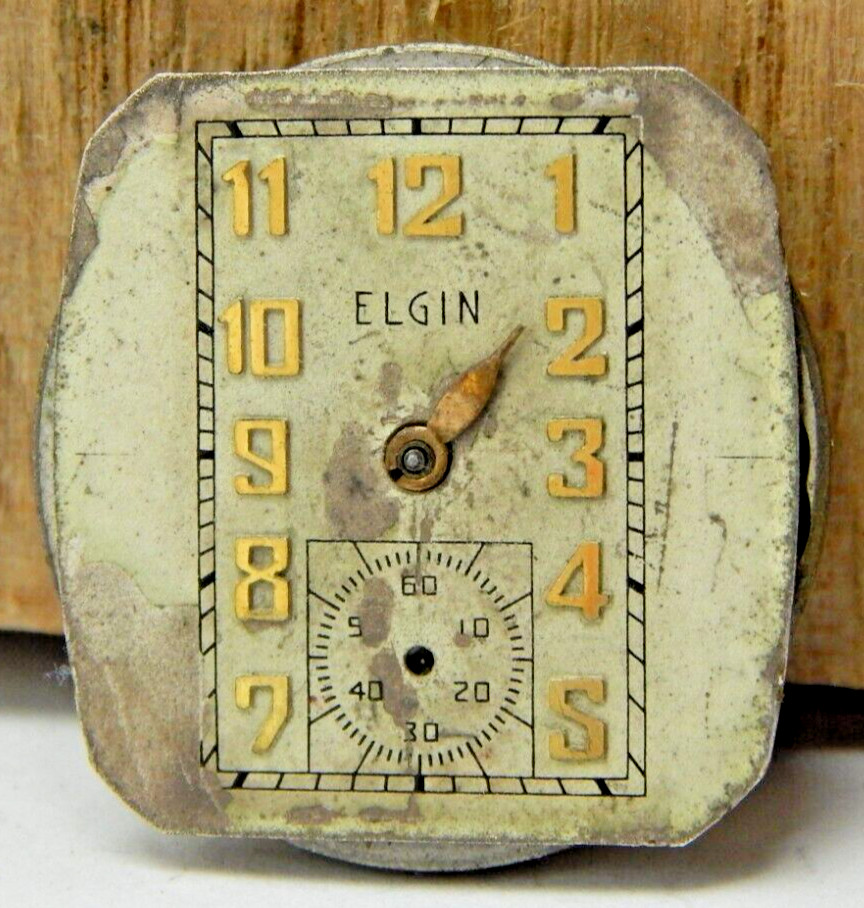 Vintage Elgin 1928 Grade 430 model 1 7 jewel 6/0s watch movement dial & hand