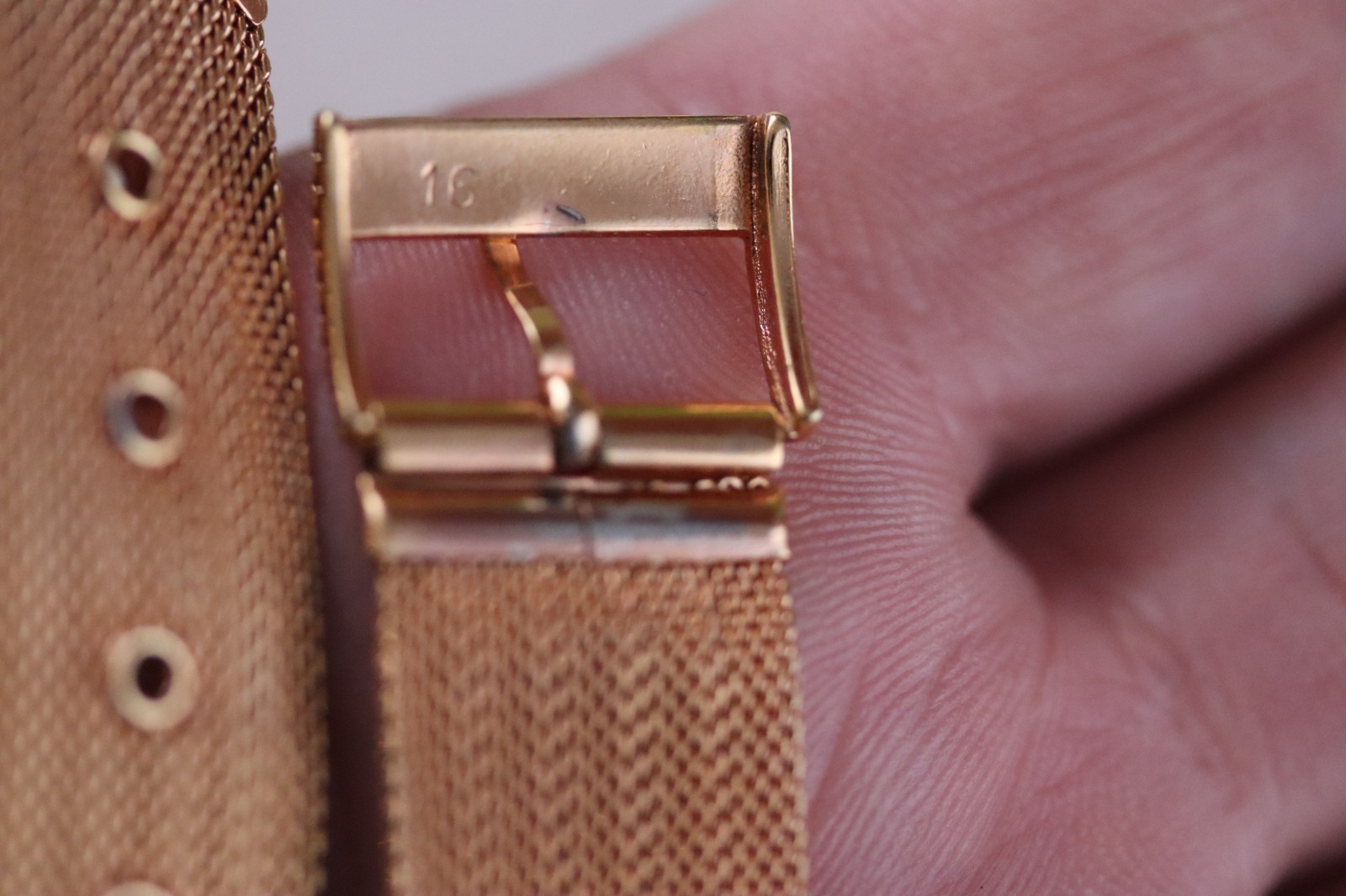 Vintage 18mm Rose gold plated 2 part watch strap – NOS