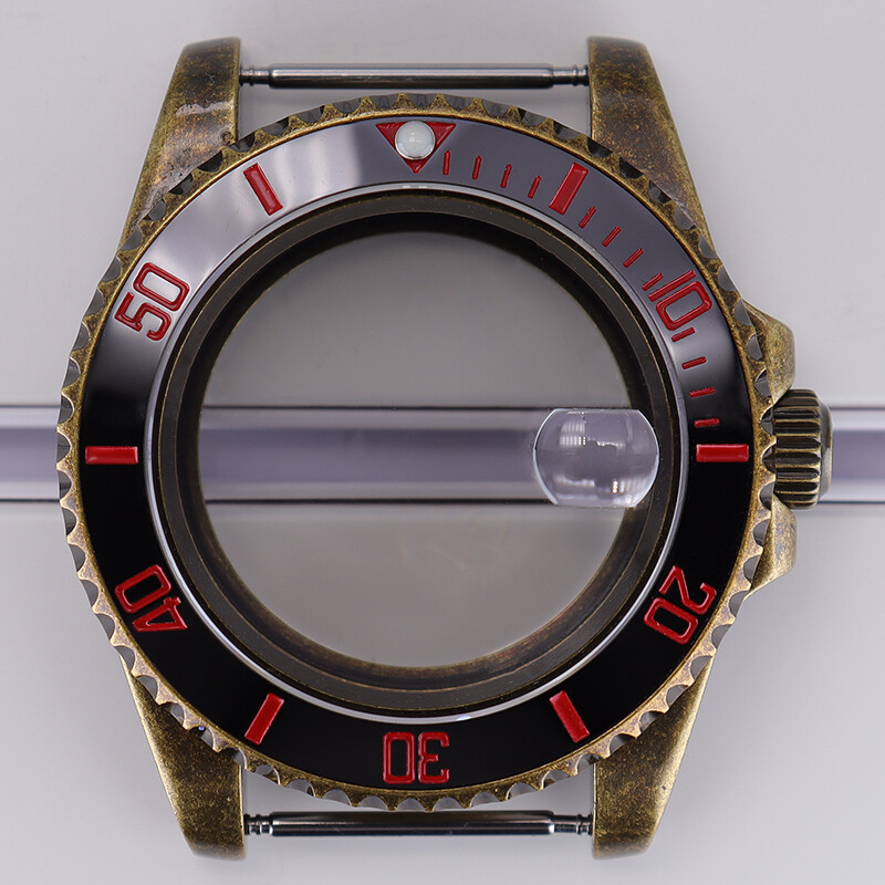 40mm Bronze Diver Watch Case+Sapphire Glass For Seiko nh35 nh36 nh34 Movement