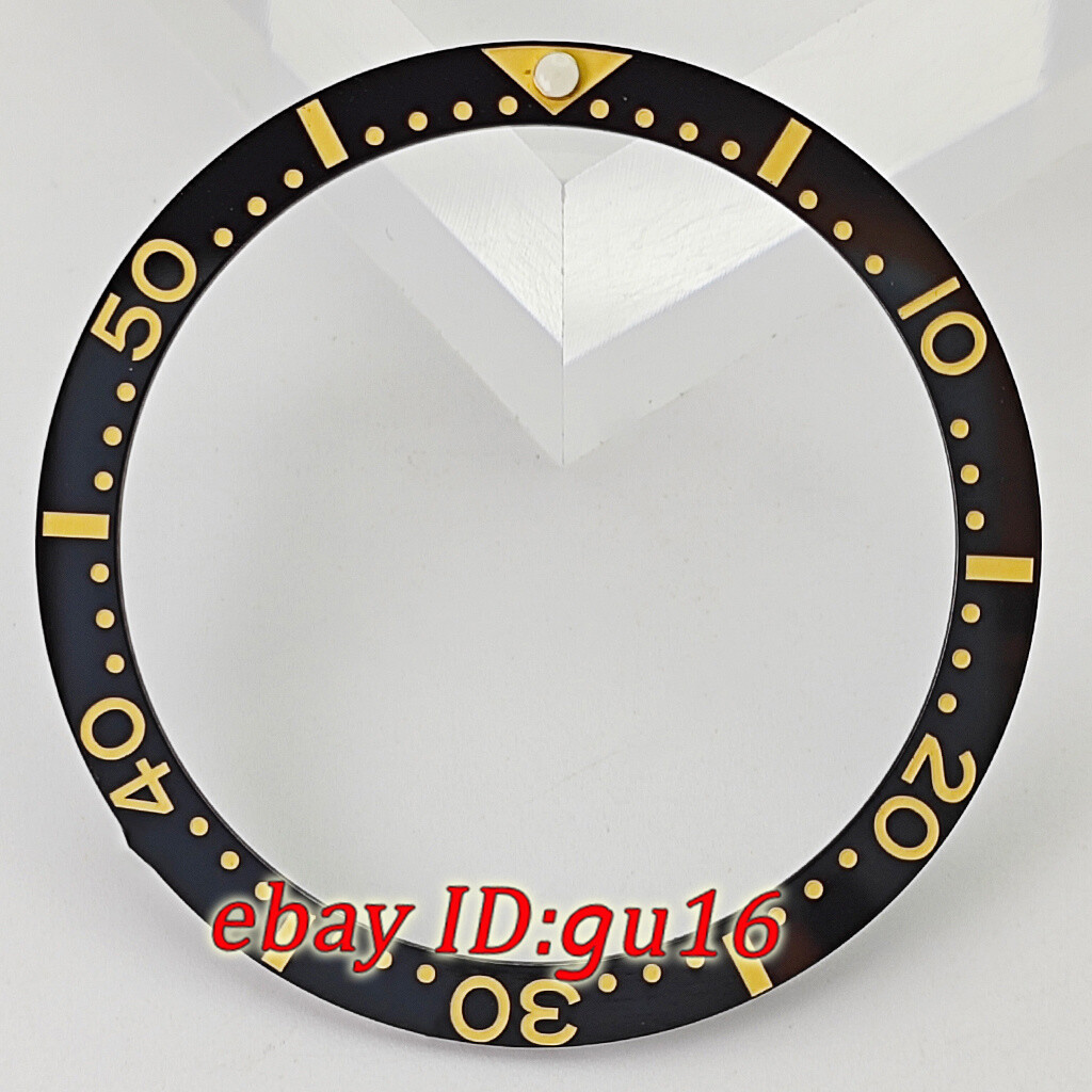 38mm black white blue green gold ceramics bezel insert fit 40mm automatic watch