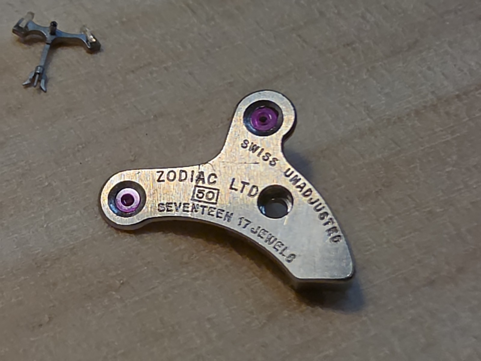 Lot Of Zodiac Cal 50/Landeron 248 Chrono Movement Parts-Balance Wheel, Bridges..