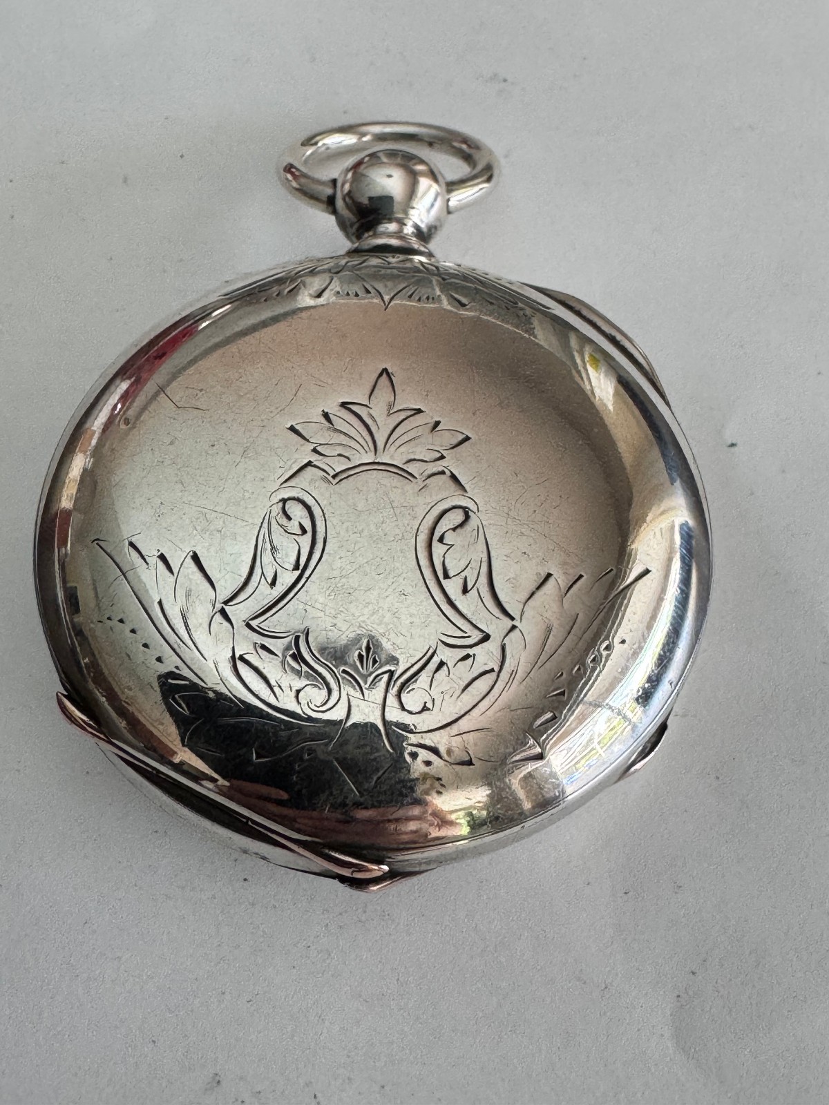 VINTAGE BIG 4OZ COIN SILVER SCARCE BLAUER WATCH CASE CO. POCKET WATCH CASE KW/KS