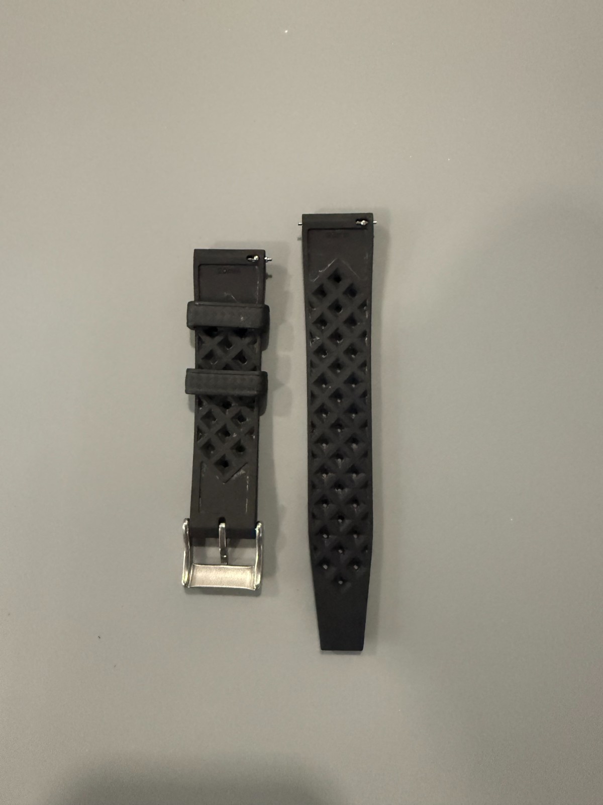 Tropical FKM Rubber Watch Strap with Quick Release 20 mm in Navy Blue