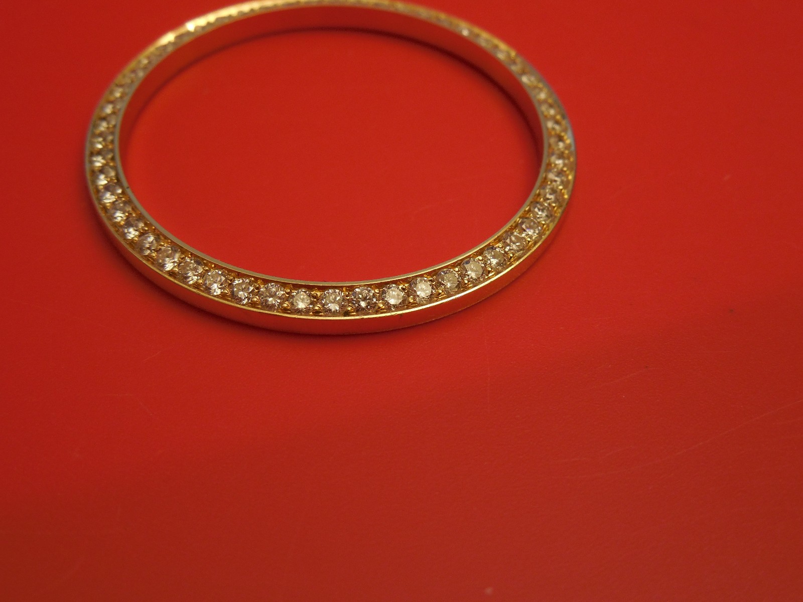 CUSTOM MADE SOLID 18K NATURAL DIAMOND BEZEL FOR 16018 OYSTER PERPETUAL DATEJUST