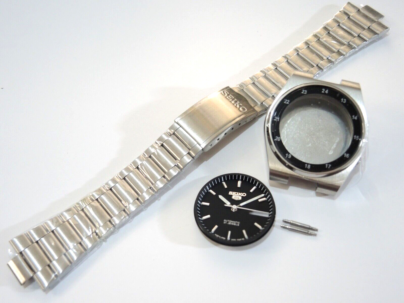 NEW STAINLESS CASE KIT & BRACELET “MILITARY” AUTOMATIC SEIKO 5 7S26-3160 WATCH