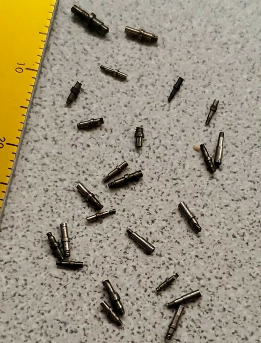 Lot Of 24 Mixed Wristwatch Setting Parts/Setting Lever Screws Detent Screws