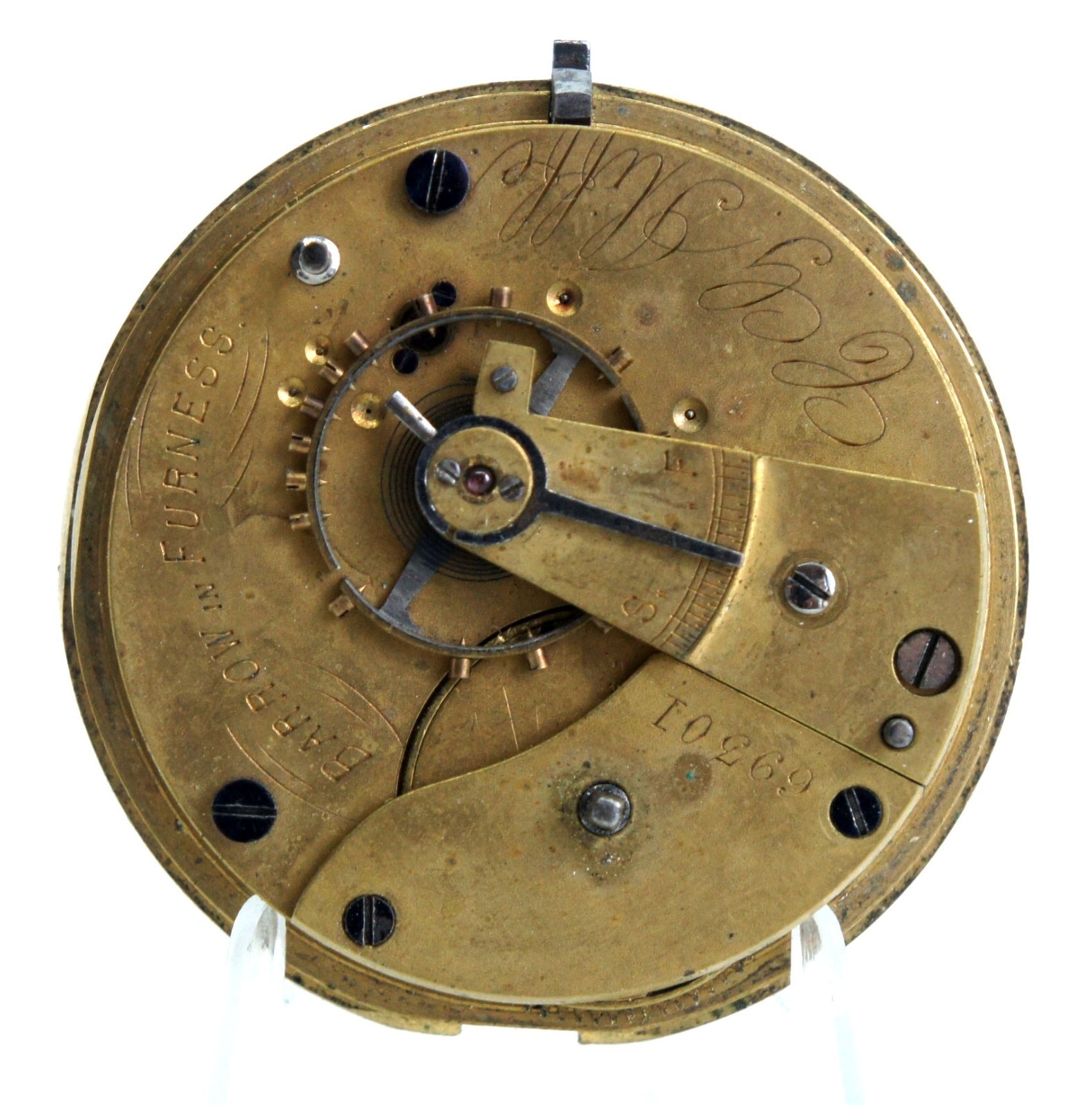 English Fusee Pocket Watch C.G. Iliffe Barrow-in-Furness Movement 46.5 mm READ