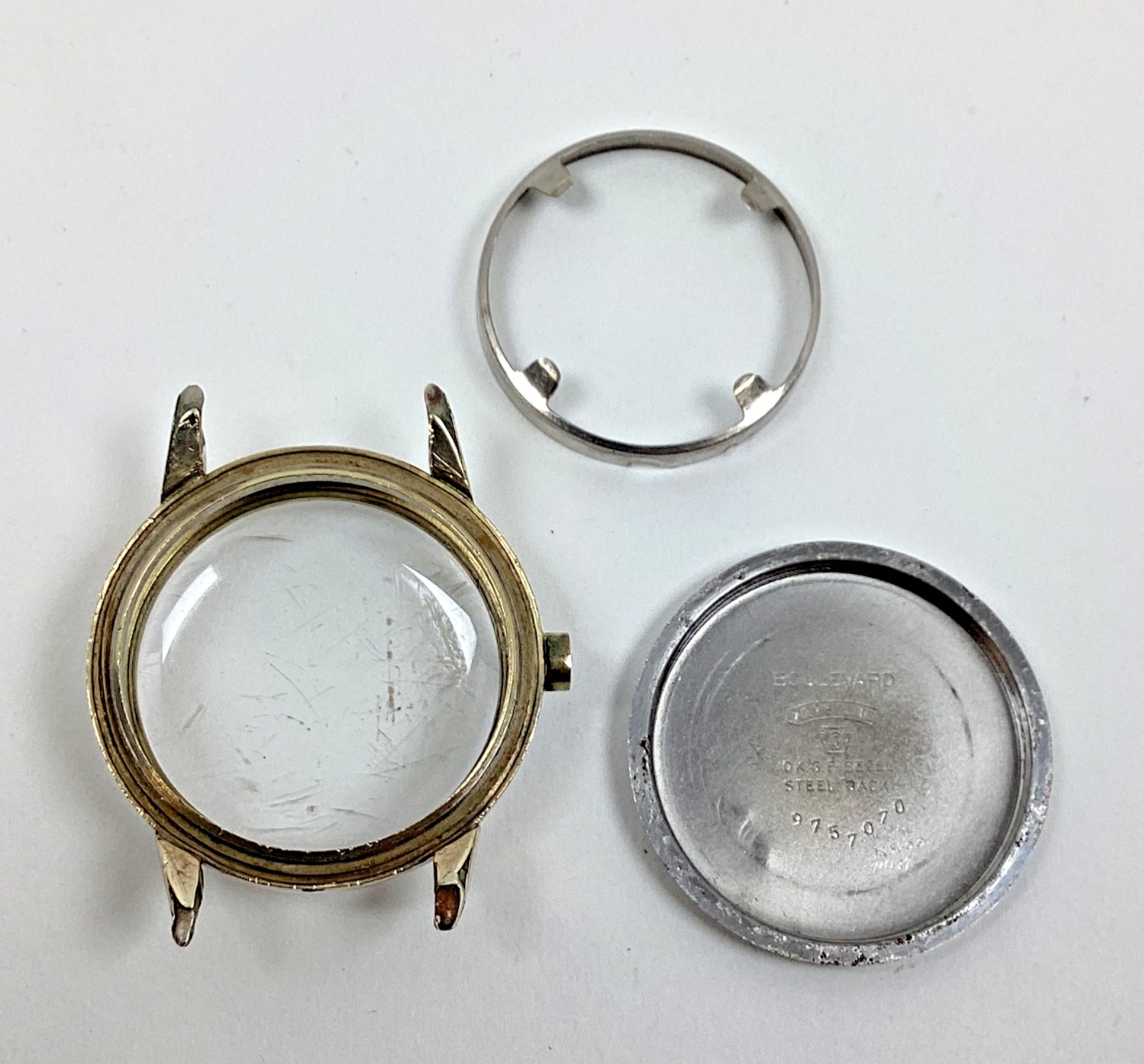 WWII Era Boulevard Military 10K GF Wrist Watch Case 31MM Case with Band