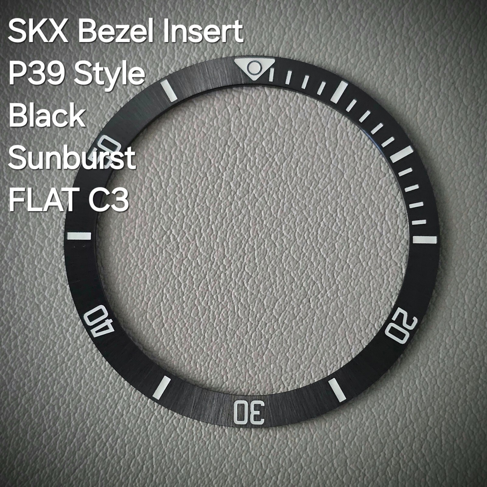 Bezel Insert SKX007 Ceramic C3 (P39 style) / Flat / Black Sunburst – SEIKO MOD
