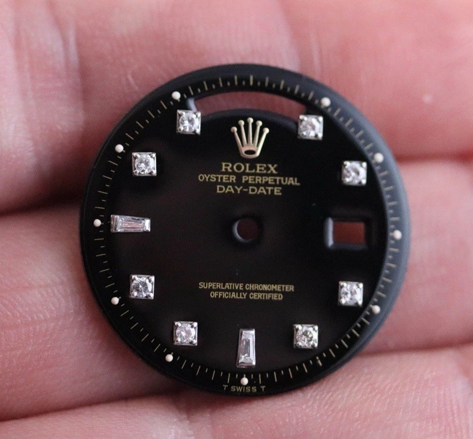 Rolex Day Date Custom Gloss Black Diamond Set Dial non-quickset 1803
