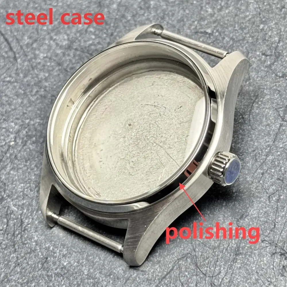 T2 Titanium/Steel Pilot Diving Watch Case for NH34 NH35 NH38 NH70 PT/ETA AR Sapp