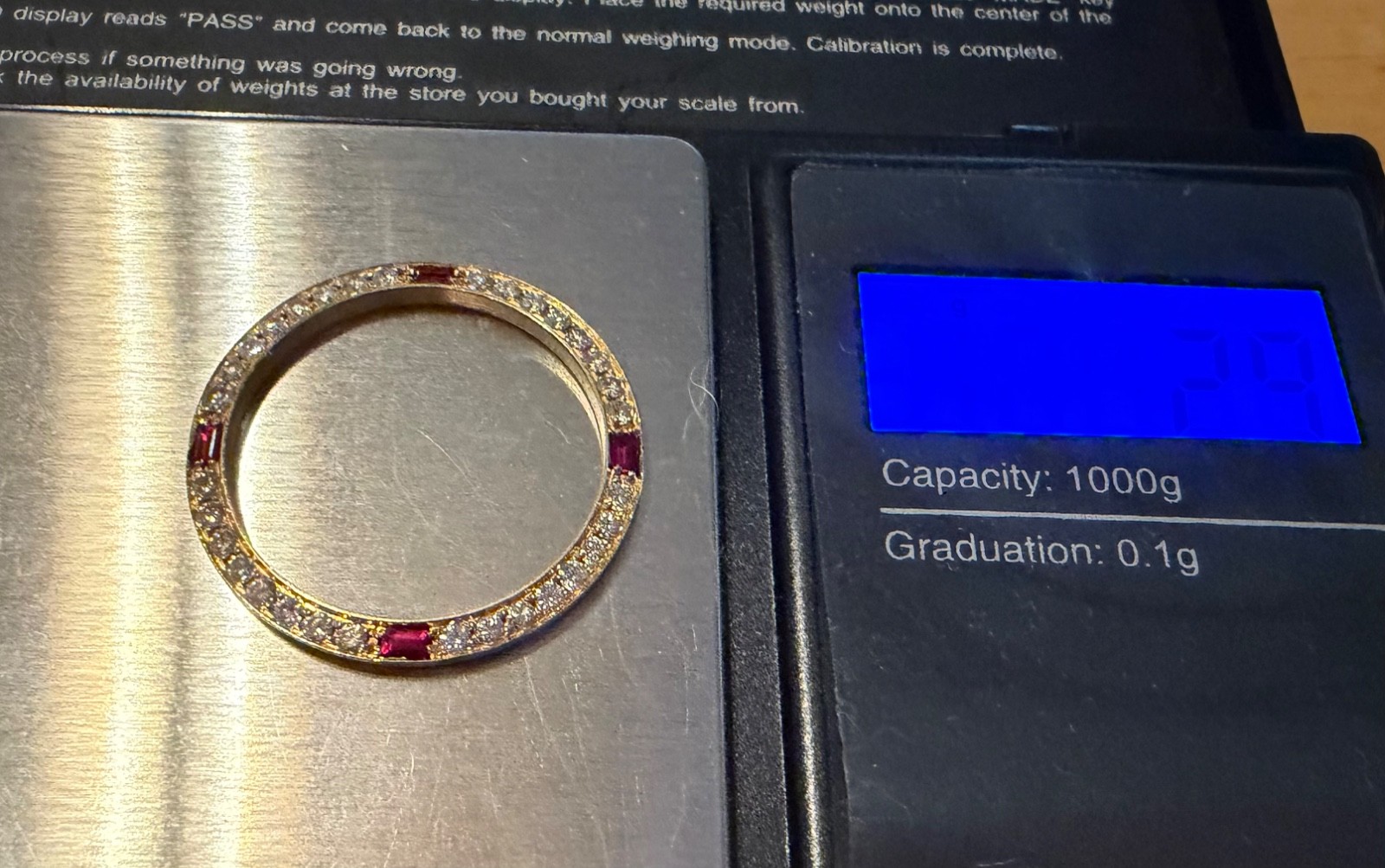 18K Gold Diamond BEZEL With 4 Rubies FOR ROLEX 26MM 69178 79178 69173 79173