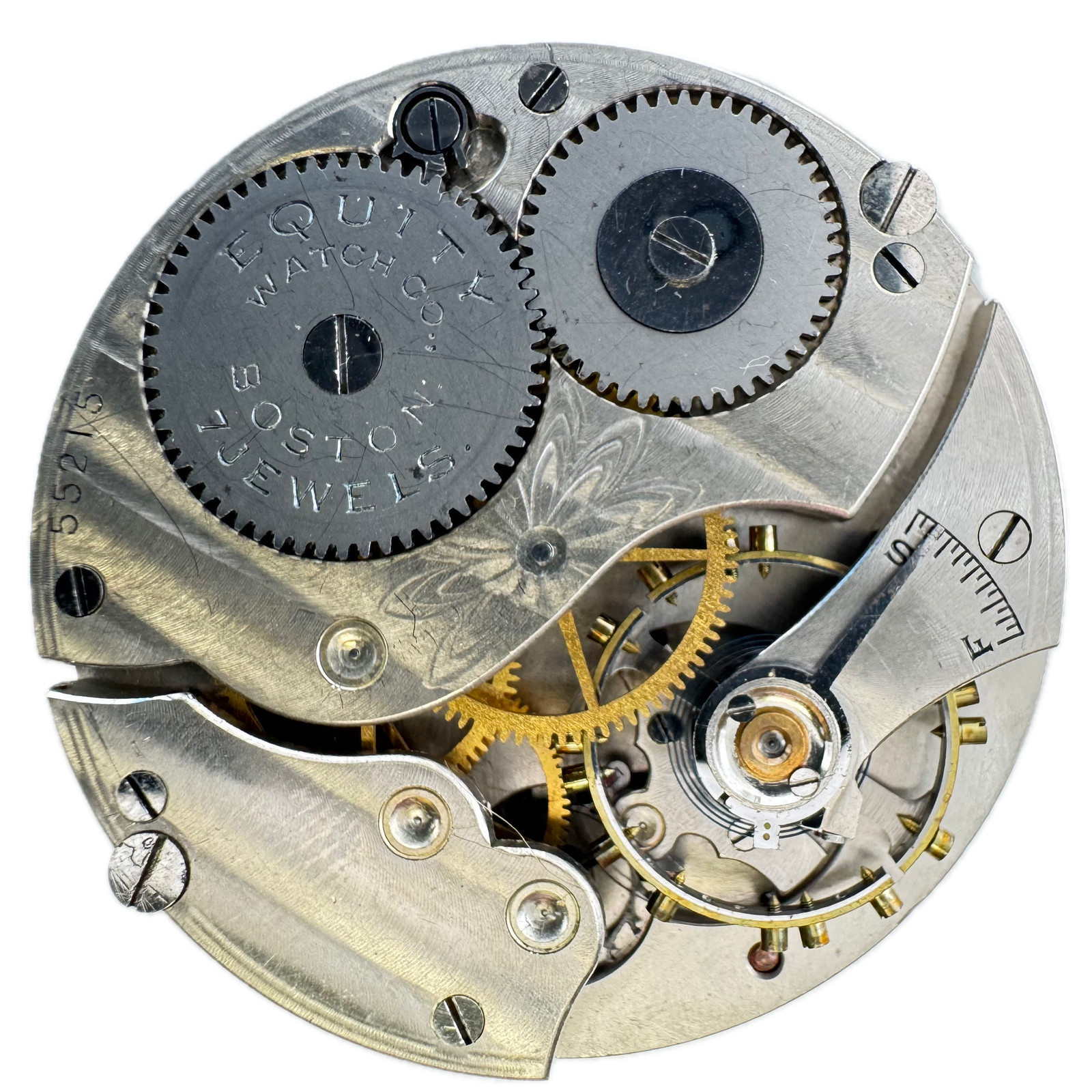Antique 16s Equity Private Label-Waltham 7J Mechanical Pocket Watch Movement USA