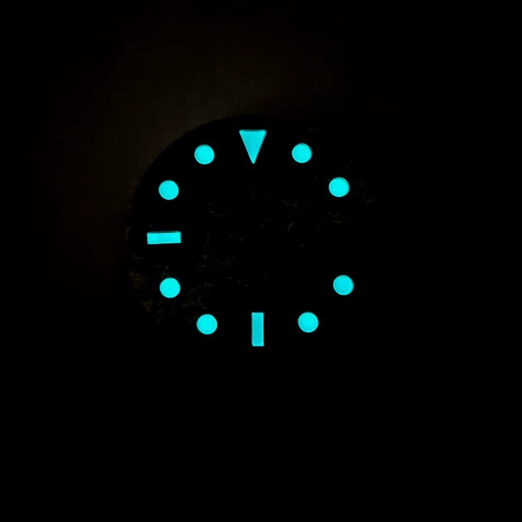 28.5mm Sterile Watch Dial For NH35 Movement Blue Luminous Textured Meteorite