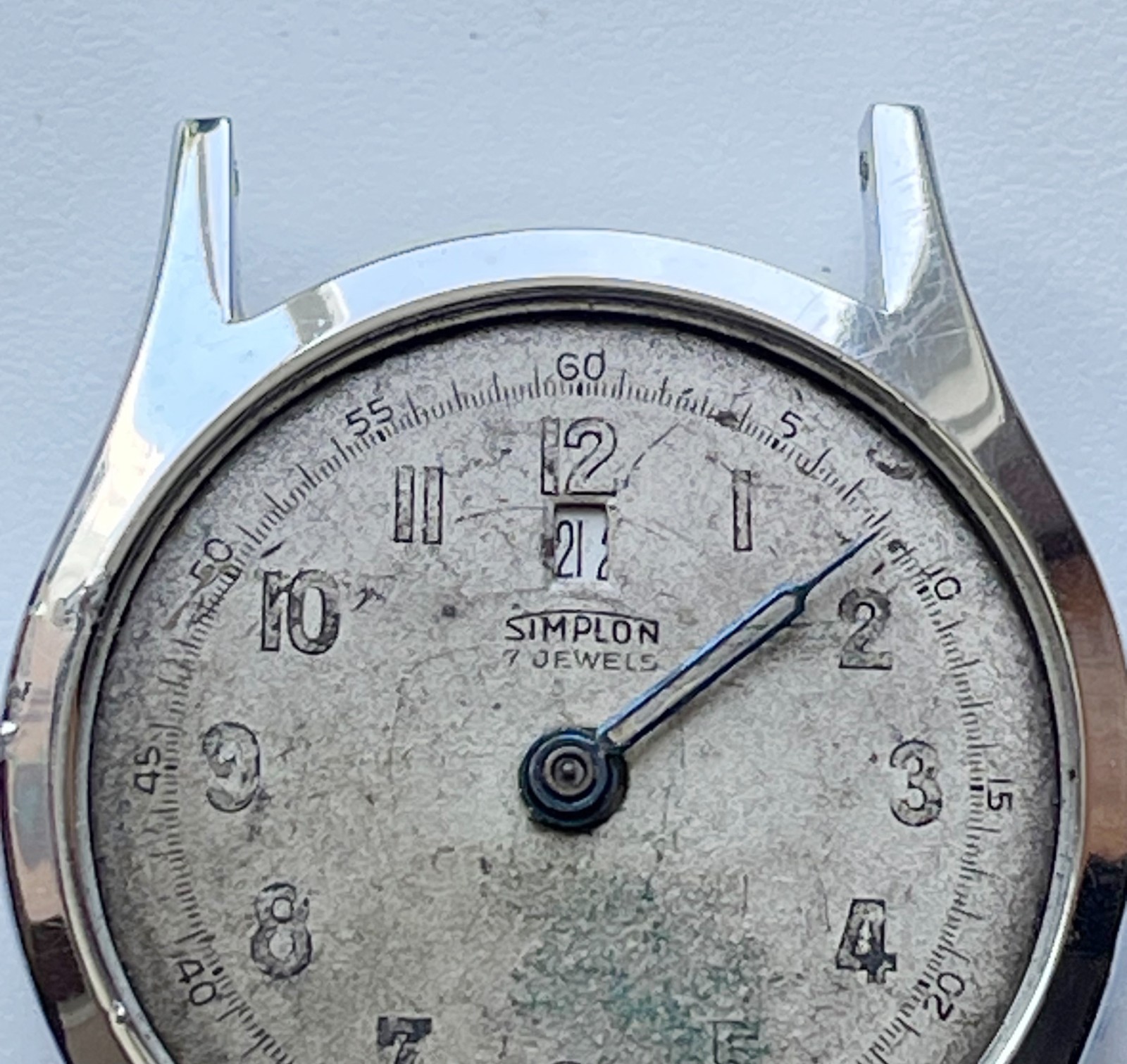 Vintage Simplon Watch 7 Jewels Cesar Renfer Abrecht Swiss 32mm Caliper Parts