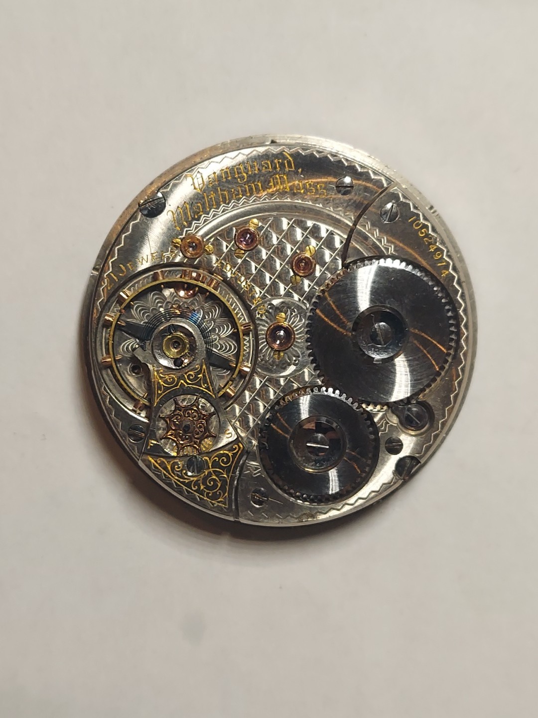 Waltham Vanguard 21 Jewels P.W.Movement Mens U S A