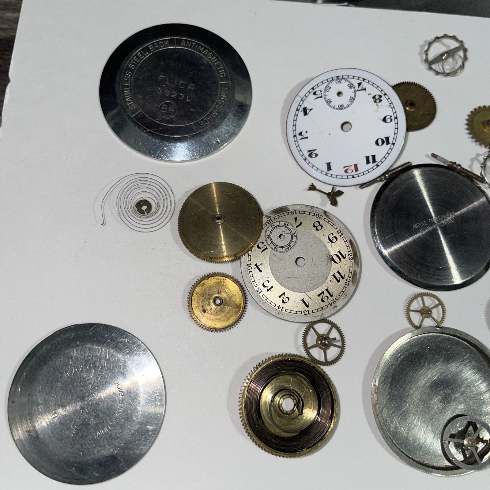 Vintage Watch Parts Lot Gears, Wheels, Cogs Case Steampunk Crafts Repair (50g)