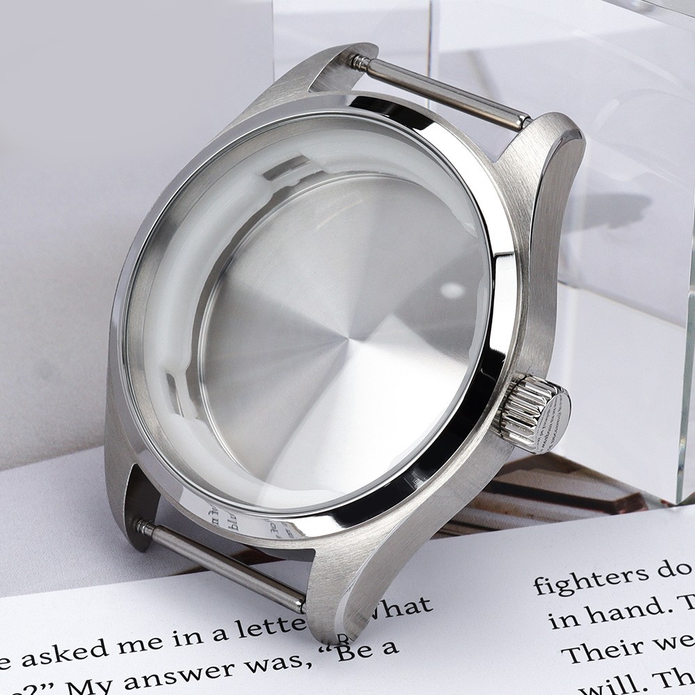40mm Diving Brushed Watch Cases Silver Steel 10ATM For Seiko NH35 NH36 ETA 2824
