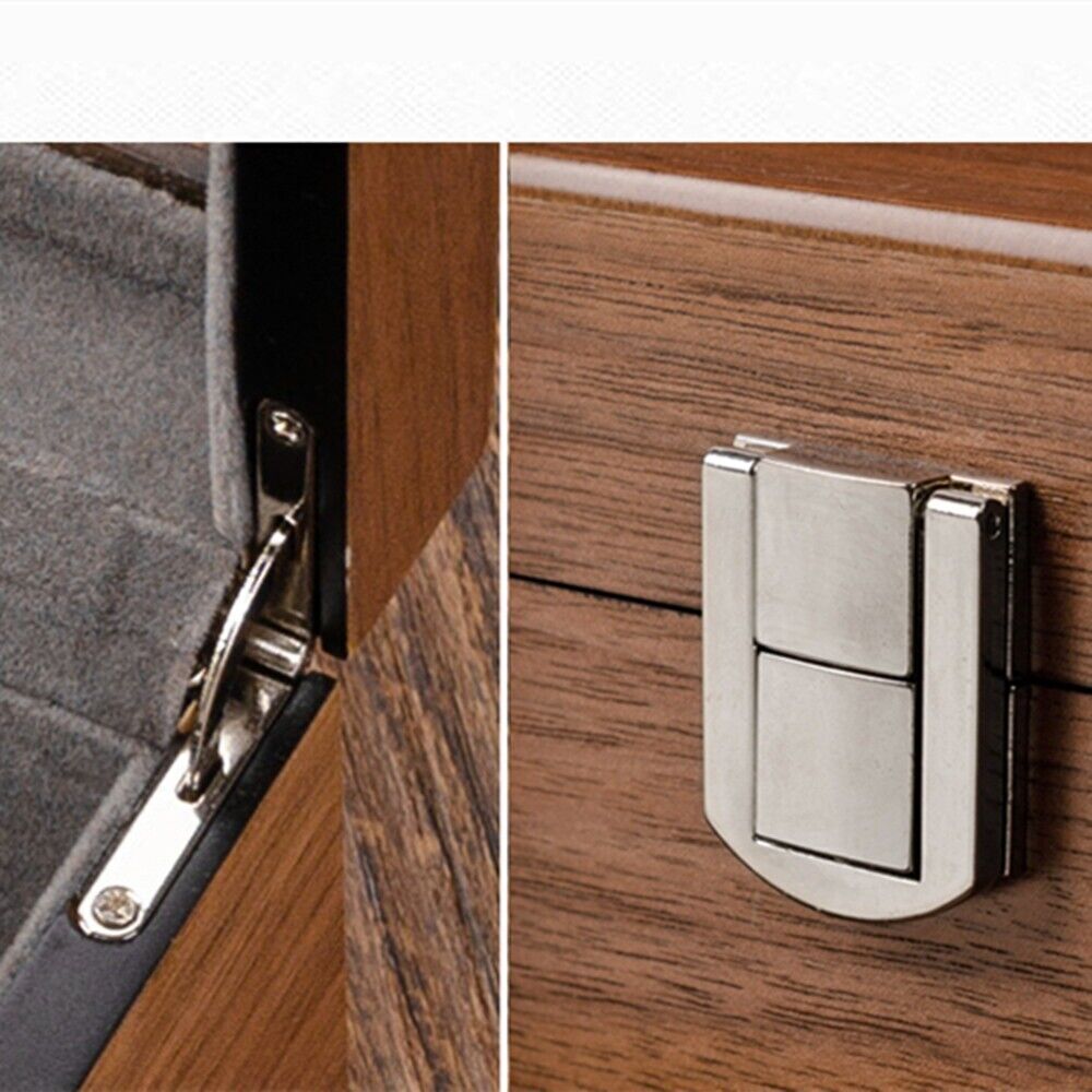 Walnut Wood Watch Box Organizer Case 5 Slots Double Layers Storage Box Display