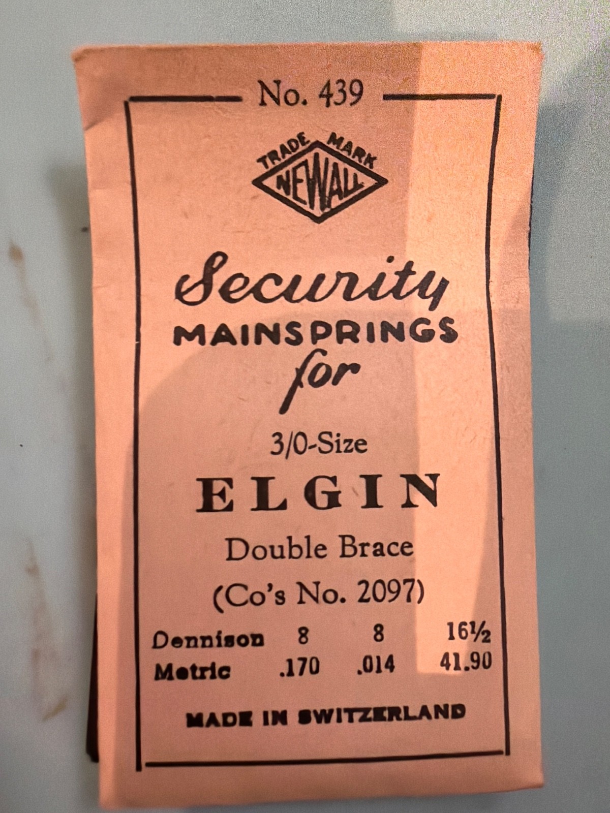 Elgin Mainspring- NOS – Various Calibers