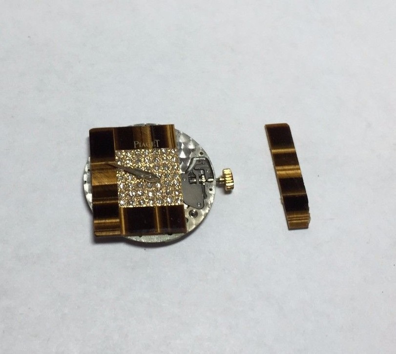 Genuine Ladies Piaget 9P2 Movement with Tiger Eye & Diamond Dial